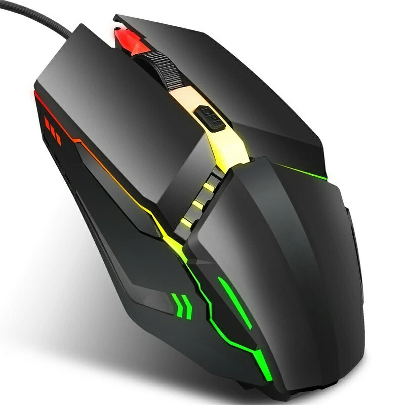 Cheap Gaming Mouse Pro Programmable LED Mice 4 Buttons USB Wired Optical PC UK - Image 1 of 4