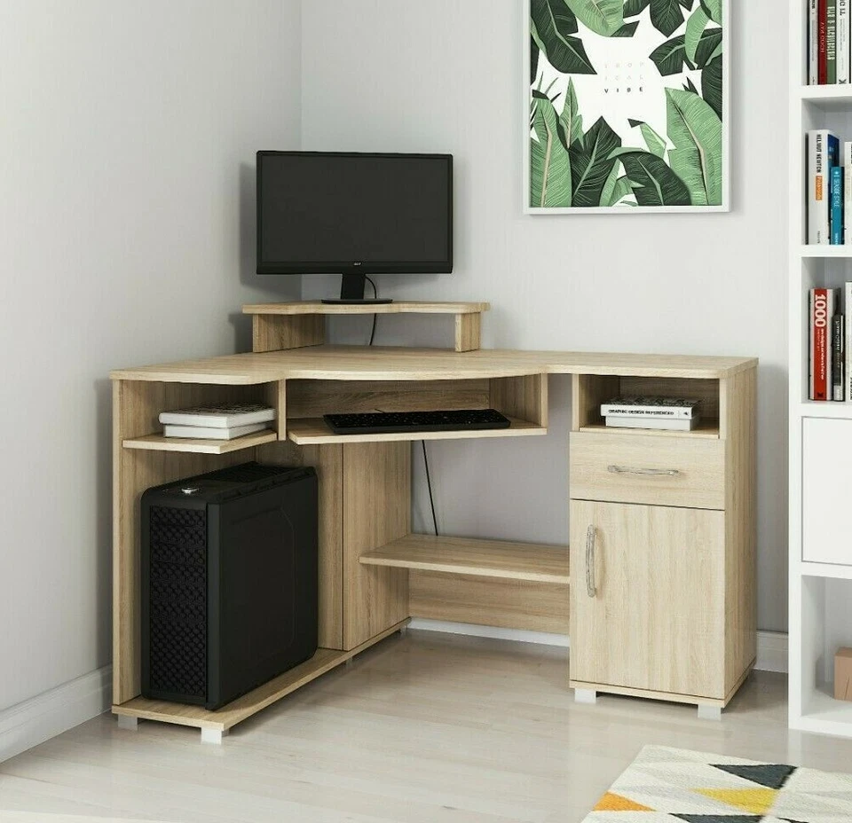 Eckschreibtisch ROT, Kinderzimmer Schreibtisch Büro Schubladen Computertisch - Bild 1 von 2