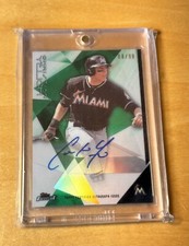 2015 Topps Finest Christian Yelich Green Autograph /99!!🔥