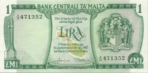 MALTA ~ 1 LIRA 1967 ~ P-31b ~ ESCASA EMISIÓN ~ GEMA NÍTIDA BILLETE SIN CIRCULAR - Imagen 1 de 2