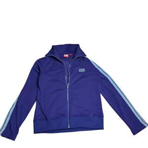 Onitsuka Tiger Track Jacket Purple Zip Medium Retro Y2K Style Striped Arms - Picture 1 of 12