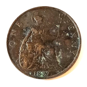 1897 Great Britain UK penny - Victoria - KM# 790 - COMBINE to save - UK-200 - Picture 1 of 5