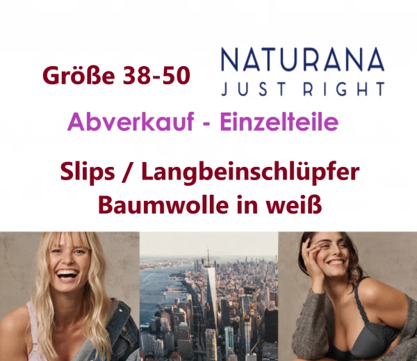 NATURANA - Abverkauf Slips kurz & langbein Baumwolle 38-54 weiß - Bild 1 von 1
