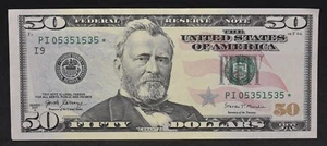 $50 dollar bill star note 2017A (SKU#76) - Picture 1 of 2