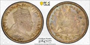 EE1895-A (1903) Ethiopia Silver Gersh PCGS UNC Details - Picture 1 of 3