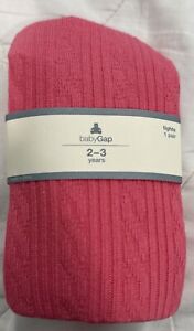 Baby Gap NWT Coral Pink CABLE KNIT COTTON BLEND DRESS TIGHTS 12-24 2T-3T 4T-5T