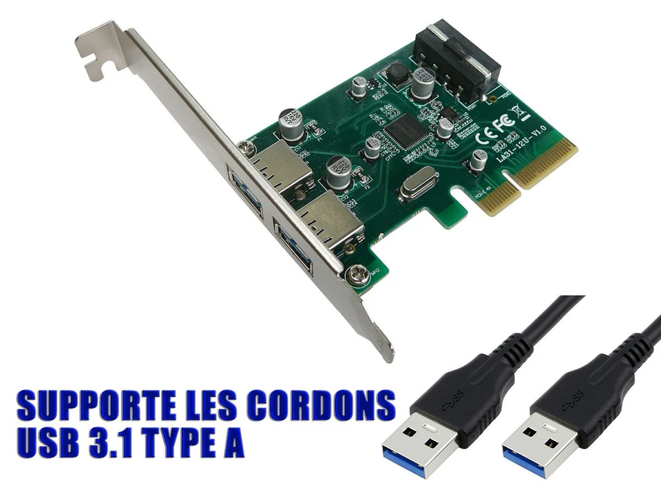 PCIe USB 3.1 - 10 GB - 2 Ports auf dem Platz hinten - Typ A - Chipsatz ASM1142 - Bild 1 von 1