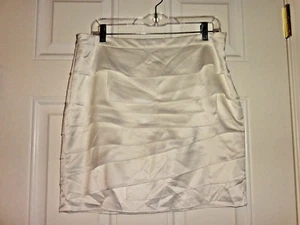 Ann Taylor Skirt Shutter Ruffle Above Knee Ivory Size 8 Medium NWT - Picture 1 of 3