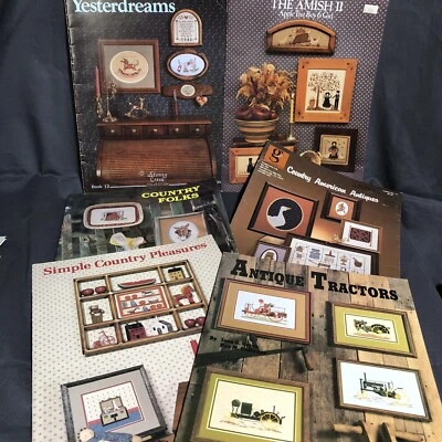 Lot Of 6 ~ Country Themed Counted Cross Stitch Pattern Booklets - Image 1 of 4