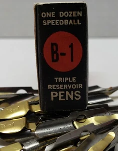 SPEEDBALL B-1 NIBS TRIPLE RESERVOIR PENS NEVER USED 1 DOZ. - Picture 1 of 3
