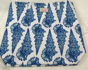Borsa grande Lilly Pulitzer per Estee Lauder foderata conchiglia spiaggia viaggio nuova! - Foto 1 di 6