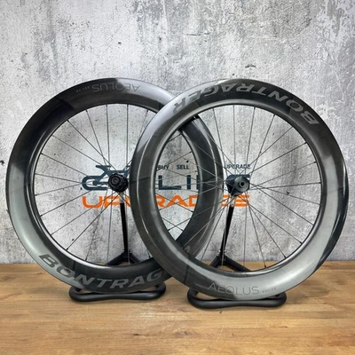 ¡Poco kilometraje! Juego de ruedas de freno de disco sin cámara de carbono Bontrager Aeolus RSL 75 700c 1817g Foto 1 de 4