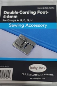 Genuine Babylock Sewing Double Cording Foot 4-6mm Part #BLSO-DCF6 (New) - Picture 1 of 2