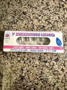 Vintage Box of 6 Lidco Co. C-7 1/2 Clear Bulbs Lights Night Christmas 120V Lamp - Picture 1 of 7