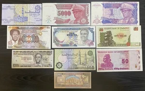 COLLECTION OF 10 AFRICAN NOTES - ALL UNC - AF SET01 - Picture 1 of 2