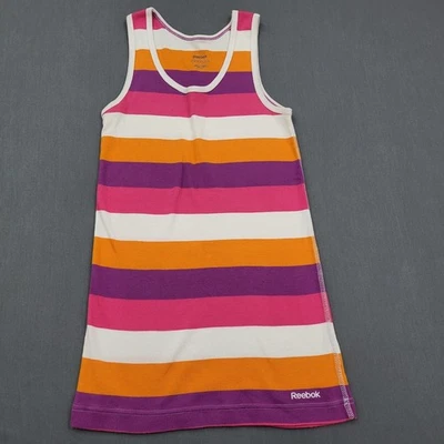 Reebok Shirt Womens Medium M Sleeveless Tank Pullover Striped Knit Colorful — 第 1/4 张图片