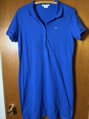 Vestido polo de algodón piqué azul manga corta Lacoste para mujer talla 46 elástico Foto 1 de 4