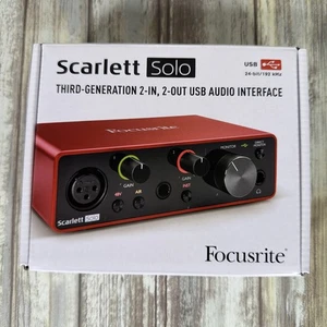 Focusrite Scarlett Solo 3rd Gen USB Audio Interface – 2-in/2-out, Red W/ USB - Picture 1 of 11