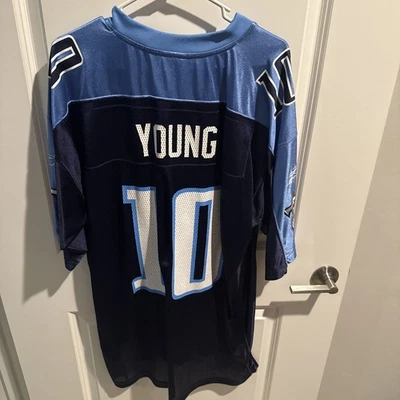 Camiseta Reebok de los Tennessee Titans NFL para adulto talla XL azul Vince Young #10 Foto 1 de 2