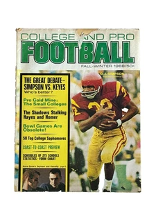 Revista de fútbol americano universitario y profesional vintage otoño/invierno 1968 O.J. Cubierta Simpson - Imagen 1 de 7