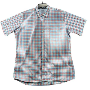 Camisa informal IZOD para hombre XL roja blanca azul a cuadros manga corta con botones - Imagen 1 de 11