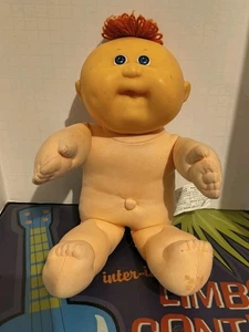 Cabbage Patch Kids Blue Eyes Red Tuft Hair 1989 Hasbro Coleco Xavier Roberts Vtg - Picture 1 of 16