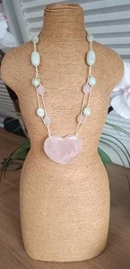 Lola Rose Emilia Necklace Rose Quartz Waterlily Serpentine BNWT - Picture 1 of 10