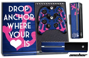 Skin for XBOX ONE 1 Console 2 Controller Stickers Decal ANCHOR WHERE YOUR HEART - Picture 1 of 1