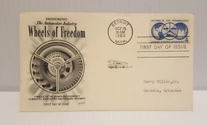 First Day Issue Wheels of Freedom Honoring  Automotive Industry 1960----FDC 4-C - Picture 1 of 3
