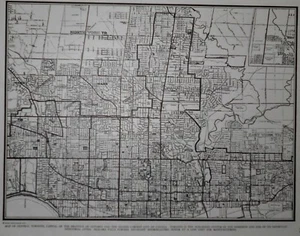 Vintage 1941 OLD WWII Black White City Map Toronto, Ontario, Canada World War II - Picture 1 of 12