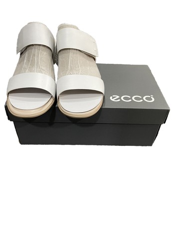 ECCO Sandalo Forma 35 Zeppe 2 Cinturino in Pelle 250103 US 9 9 5 EU 40 Bianco