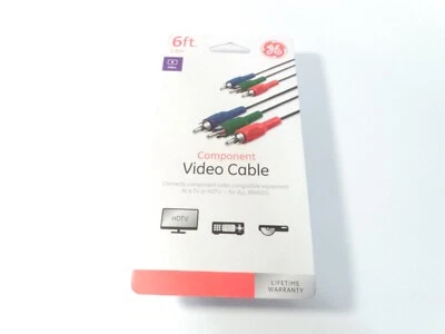 GE 33607 Black Component RCA Video Cable 6 L ft. Cord - Image 1 of 2