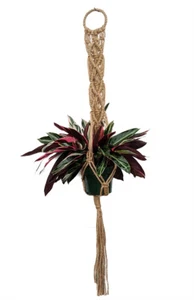 Natürlicher Jute Makramee Pflanzenhänger - 47" Länge - hält 6-8" Topfgröße - Modell 31 - Bild 1 von 1