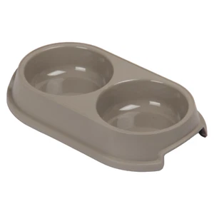 Divided Pet Dog Bowl. Double Strong Plastic Food & Water Container. - Picture 1 of 7