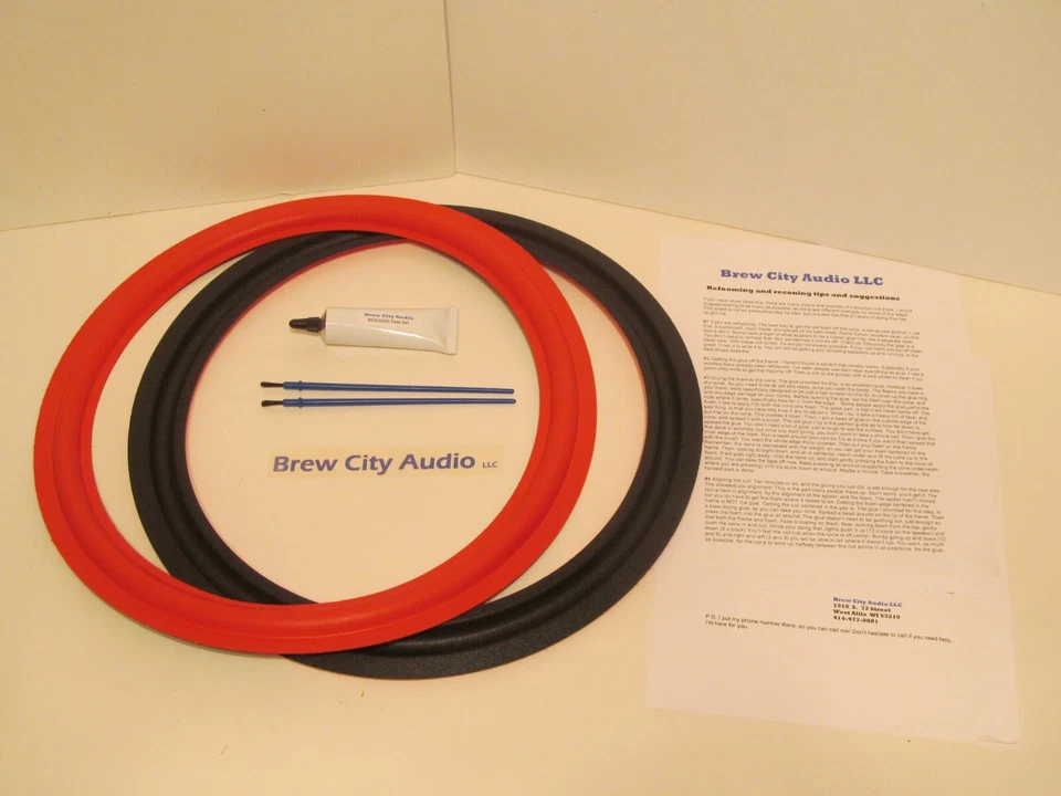 BREW CITY AUDIO Cerwin Vega 15" Speaker Foam Surround Repair Kit D9 Flat attach HED 152WR 153