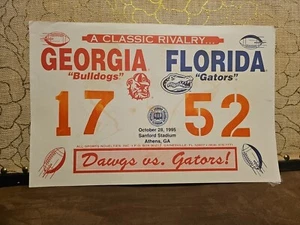 VERY RARE SEPTEMBER 1995 FLORIDA GATORS VS GEORGIA BULLDOGS 17"×11" POSTER - Picture 1 of 2