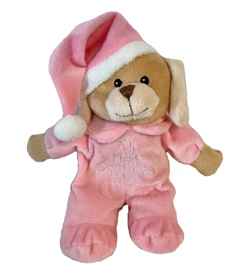 "Pijama Dan Dee My First Christmas Plush 2010 bronceado perro cachorro rosa Lovey 8""" Foto 1 de 4