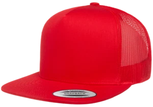 YP Classics Yupoong Flat Bill Trucker Cap Structured Meshback Snapback Hat 6006 - Picture 1 of 38