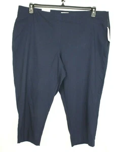 Style&co Plus Core Fashion Mid Rise Comfort Waist Capri Size 24W Color Blue - Picture 1 of 4