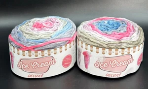 Lion Brand Ice Cream Deluxe Velvet Chenille Yarn 2 Skeins Del Mar - Picture 1 of 4