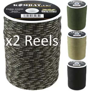 REEL CAVO PARA MILITARE 100m x2 REEL ESERCITO MTP BTP MIMETICO 3MM BASHA BIVVI GUY ROPE - Foto 1 di 11