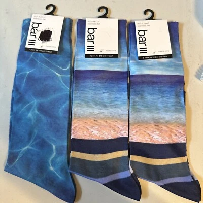 3 Pair Of Bar III Unisex Beach Arch Support Seamless Toe Socks Shoe Size 7-12 - Image 1 of 4