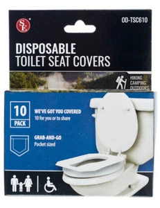 10 Pack Disposable Toilet Seat Covers for Travel Camping School Work Office  - Picture 1 of 2