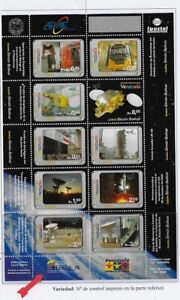 Venezuela: 2009; Scott 1691, sheet set Satellite, variety, MNH, EBV406 