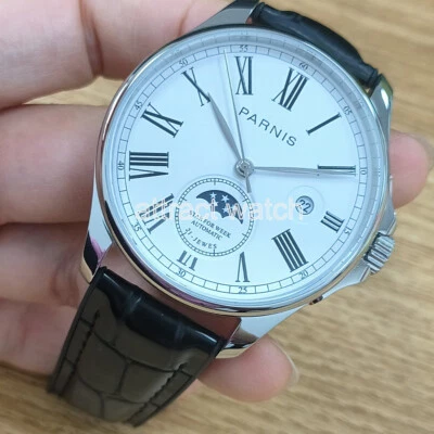 Reloj automático para hombre Parnis 42 mm número romano cristal de zafiro acero inoxidable Foto 1 de 4
