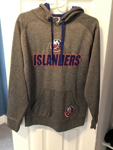New York Islanders Hoodie Sweatshirt Men's Small National Hockey League Gray Cover