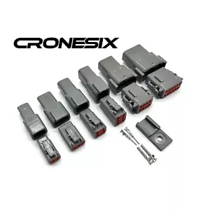 ALEMÁN DTM Compatible 12V Coche Crimpado Enchufe Conector 2 3 4 6 8 12 Polos - Imagen 1 de 13