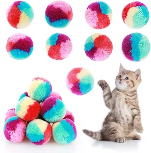 Rainbow Cat Toy Kit - 20PCS Soft Pom Pom Balls for Indoor Cat Play & Exercise - Picture 1 of 12