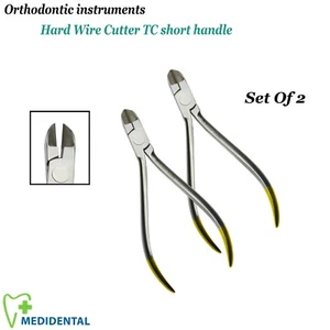 Juego de 2 - Instrumentos dentales de ortodoncia cortador de alambre duro TC mango corto nuevo - Imagen 1 de 4