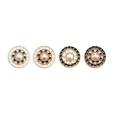 5pcs Elegant Floral Button with Pearl Center Hollow Design 18/23/25mm for Sewing - Image 1 of 3